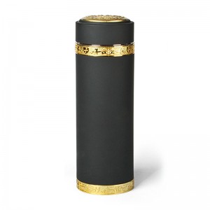 Frosted Coating Stainless Steel Vacuum Insulated Tumbler with Red Clay Liner inside-Gold