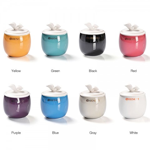 Bio-mineralization Porcelain Tea Caddy-Ping-8 Colours Available
