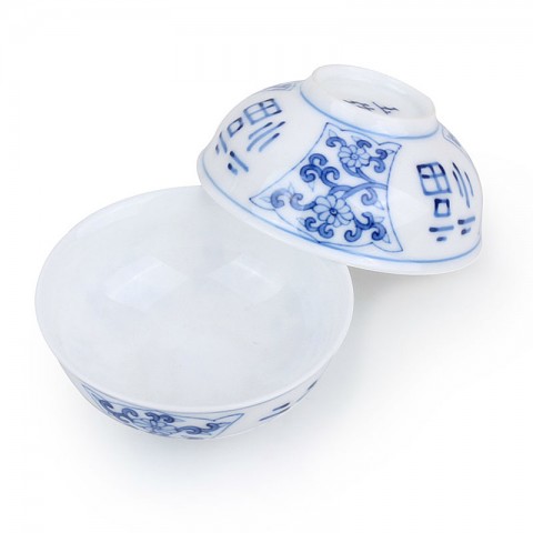 Blue and White Porcelain Cup-Embraced by Good Fortune