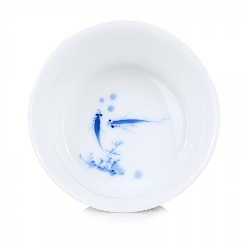 Blue and White Porcelain Cup-Fishpond