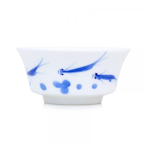 Blue and White Porcelain Cup-Little Fishes