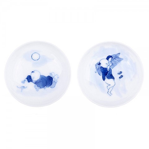 Blue and White Porcelain Cup Set-2PCS-Childhood