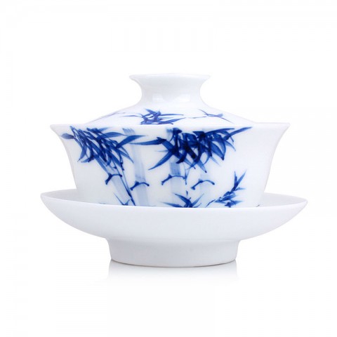 Blue and White Porcelain Gaiwan-Bamboo Grove