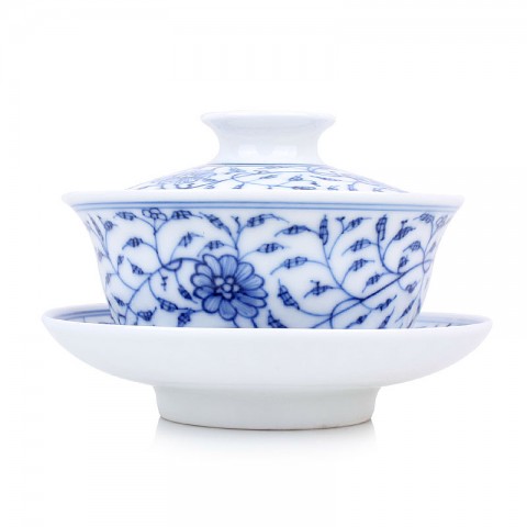 Blue and White Porcelain Gaiwan-The Beauties of Springtime