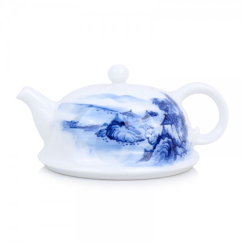 Blue and White Porcelain Tea Pot-Humble as the Valley