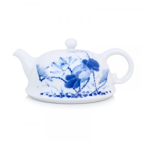 Blue and White Porcelain Tea Pot-Louts Dancing in the Wind