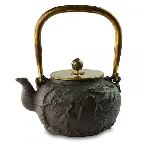 Cast Iron Kettle with Copper Lid, Handle and Knob-High-temperature Oxidation-Longevity Crane