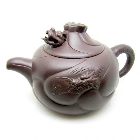 Zi Sha-Purple Clay Tea Pot-Yu Hua Long-Fish Turned to Dragon 