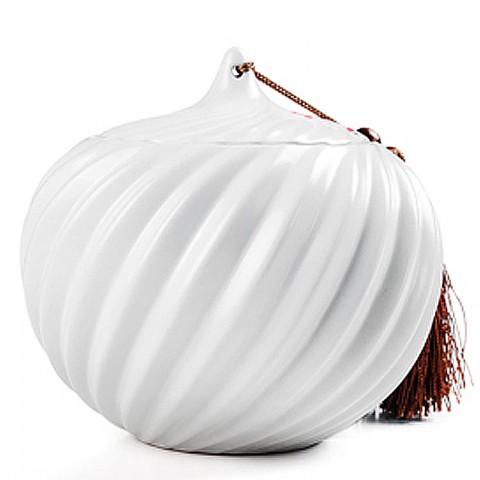 Ru Kiln Porcelain Tea Caddy-Cyclone-Moonlight White