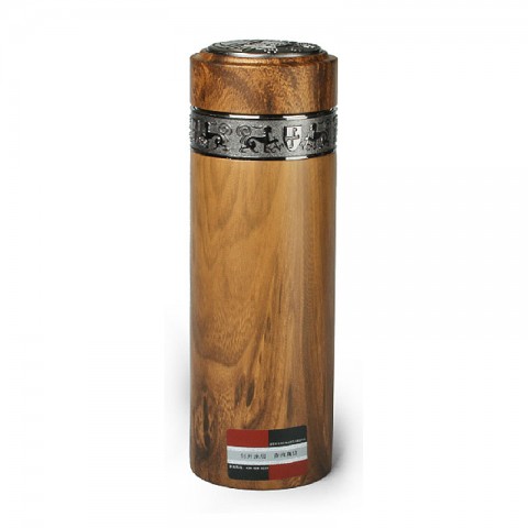Stainless Steel Vacuum Insulated Tumbler with Purple Clay Liner inside-Yellowwood Grain Coating