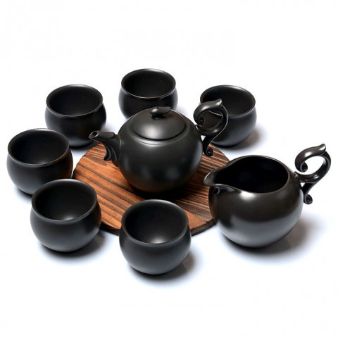 Zi Sha-Black Clay Tea Set-Phoenix-8 Items/Set