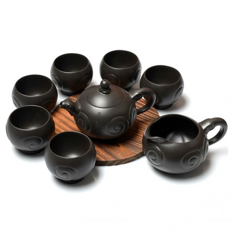 Zi Sha-Black Clay Tea Set-Ram-8 Items/Set