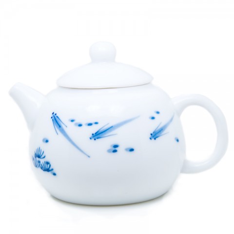 Blue and White Porcelain Teapot-Fishes Playing in Pond