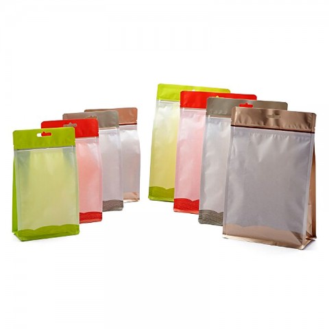 Colorful Waterproof Pearl Paper Stand-up Zipper Pouch Bag with Aluminium Foil Lamination