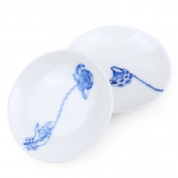 Blue and White Porcelain Cup Mat-Lotus in Buddha's Hand
