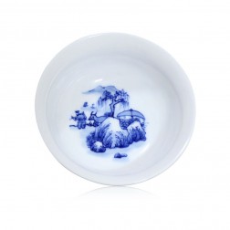 Blue and White Porcelain Cup-Rural Life