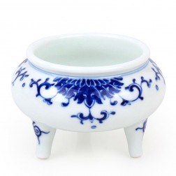 Blue and White Porcelain Incense Burner-Lotus Vine Tripod