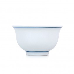 Blue and White Porcelain Standing Cup-Blue Circles