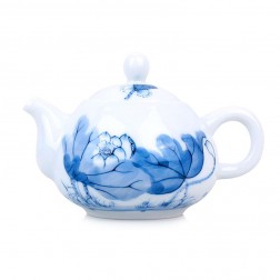 Blue and White Porcelain Tea Pot-Lotus in Cup