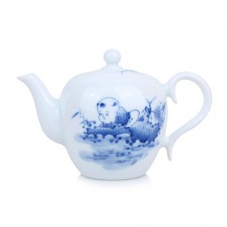 Blue and White Porcelain Tea Pot-Merriment