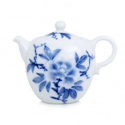 Blue and White Porcelain Tea Pot-Peony