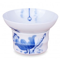 Blue and White Porcelain Tea Strainer-Budding Lotus