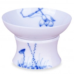 Blue and White Porcelain Tea Strainer-Like Lotus Saying