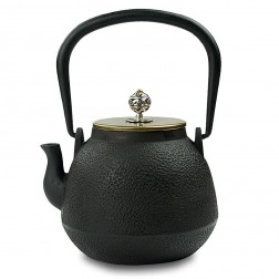 Cast Iron Kettle with Copper Lid and Silver Knob-High-temperature Oxidation-Ashes of Time