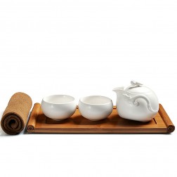 Ding Kiln Porcelain Hand-pressing Pot Set-Auspicious Clouds-White-5 Items/Set
