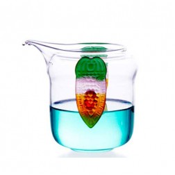 Glass Serving Pitcher with Colored Glaze Handle-Colourful Wings