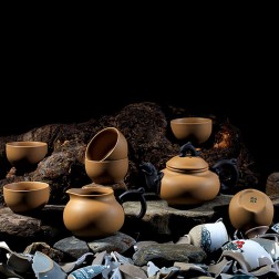 Mr.Zhang-Zinnober Pottery Tea Set-Dragon Omen-8 Items/Set