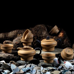 Mr.Zhang-Zinnober Pottery Tea Set-Dragon Zenith-8 Items/Set