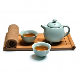 Ru Kiln Porcelain Tea Pot Set-The Queen-Sky Cyan-5 Items/Set