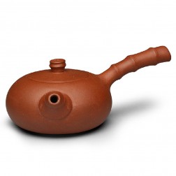 Zi Sha-Qing Shui(Pure) Clay Side Handle Tea Pot-200ML-Bamboo Branch