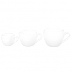 Customizable White Porcelain Coffee Cup-E