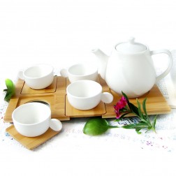 White Porcelain Afternoon Tea Set-White Petal-C
