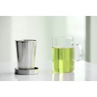 Glass Mug with Stainless Steel Infuser and Colorful Handle