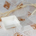 Square PET Cover and White Kraft Paper Sandwich/Cake/Bread/Pastry Box-100pcs