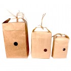 Thick Brown Kraft-Paper Twine Wrapped Gift Bag with Round Window