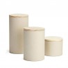 Tree Bark Pattern Kraft Paper Canister with Nature Pine Wood Lid and Aluminum Laminated Film inside