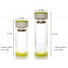 Double-wall Glass Travel Tumbler with Stainless Steel Filter and Tea Storage Cell-Lvzhu