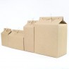 Thick Brown Kraft Paper Folding Gift Box with Rectangular Window Lace-up with Paper Rope-C
