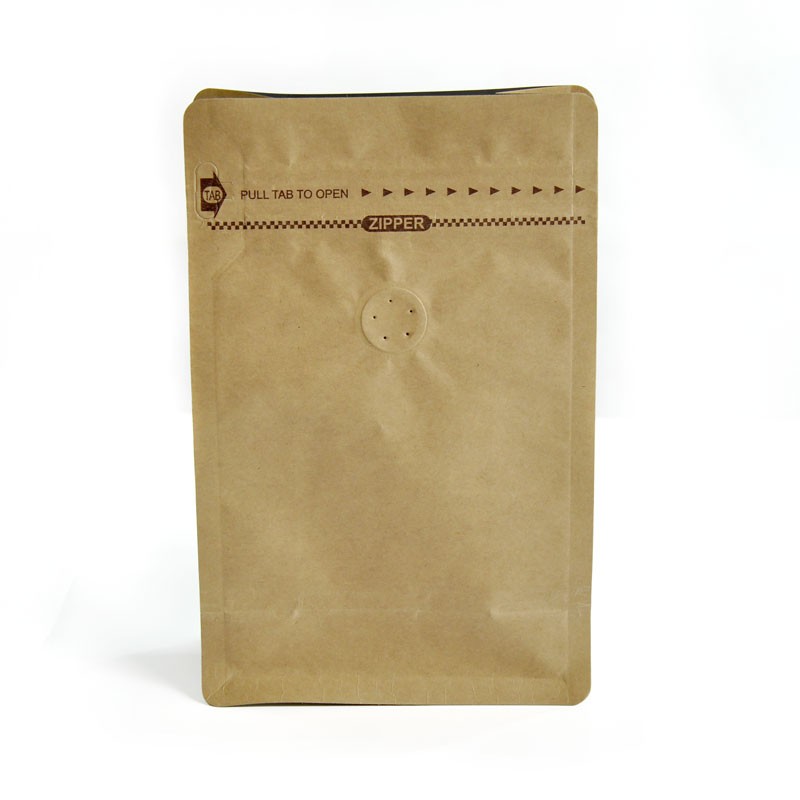 Brown Kraft Paper with Aluminium Foil Lamination Stand-up Tap-open Zipper Pouch/Bag with One-way ...